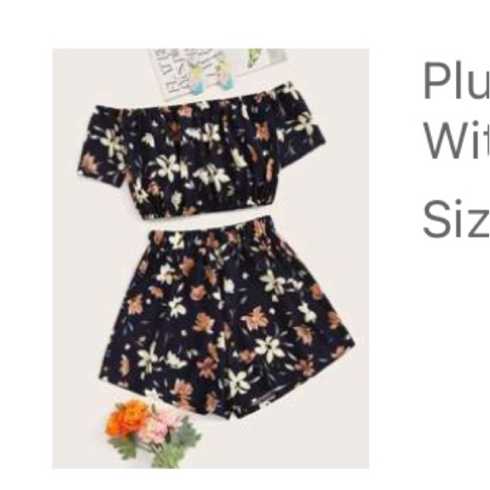 Got to go!! NWT floral print crop top w shorts set - Size 0XL